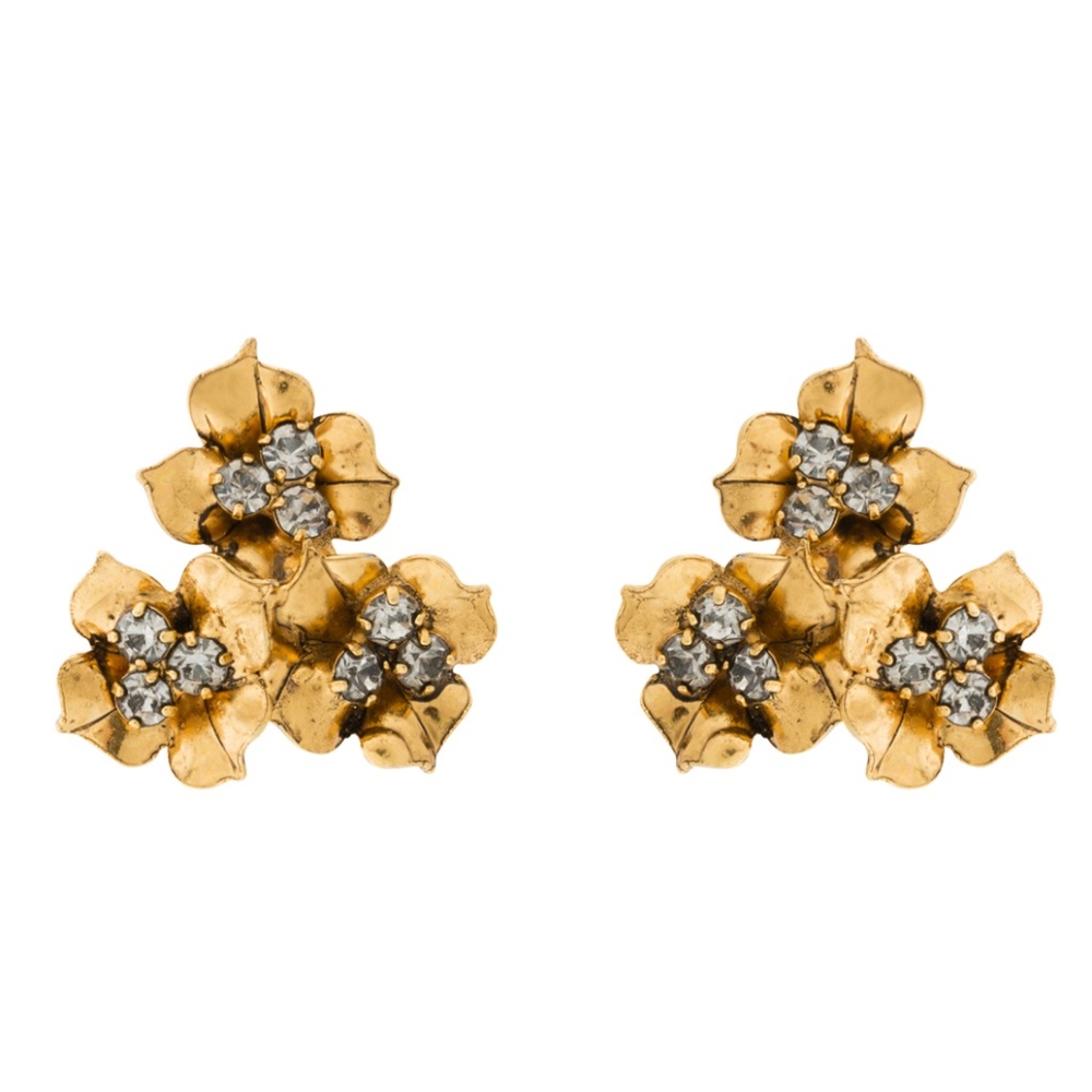 Jennifer Behr Maye gold floral cluster earrings